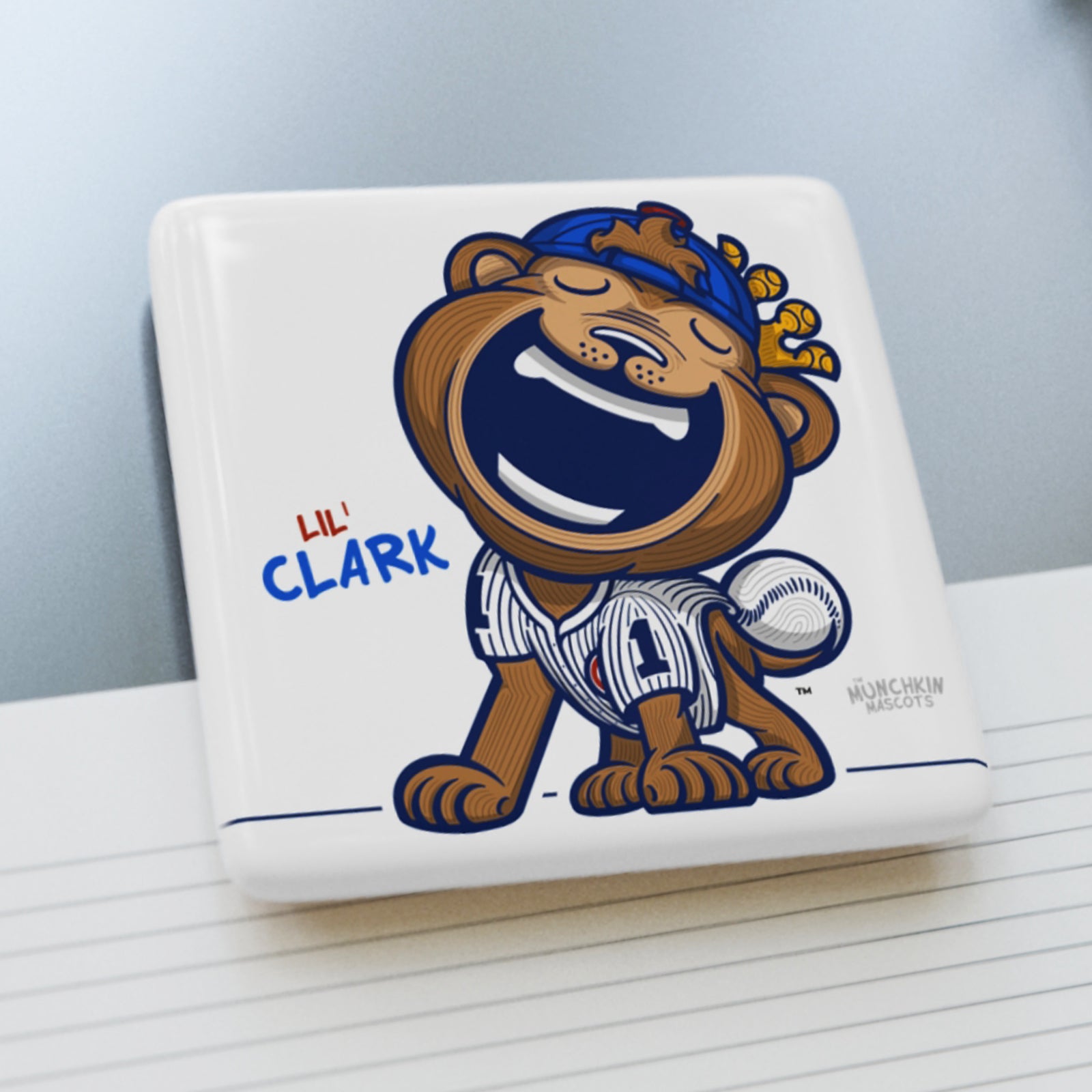 Chicago Baseball Porcelain Magnet Lil' Clark 'Munchkin Mascot' | Hand-Drawn Art | Gifts for Kids