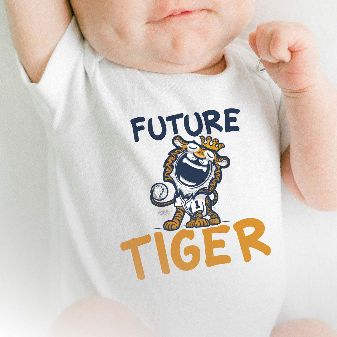 Detroit Baseball Newborn & Infant Lil' Paws 'Future' Jersey Bodysuit | Hand-Drawn Art | Gifts for Newborns