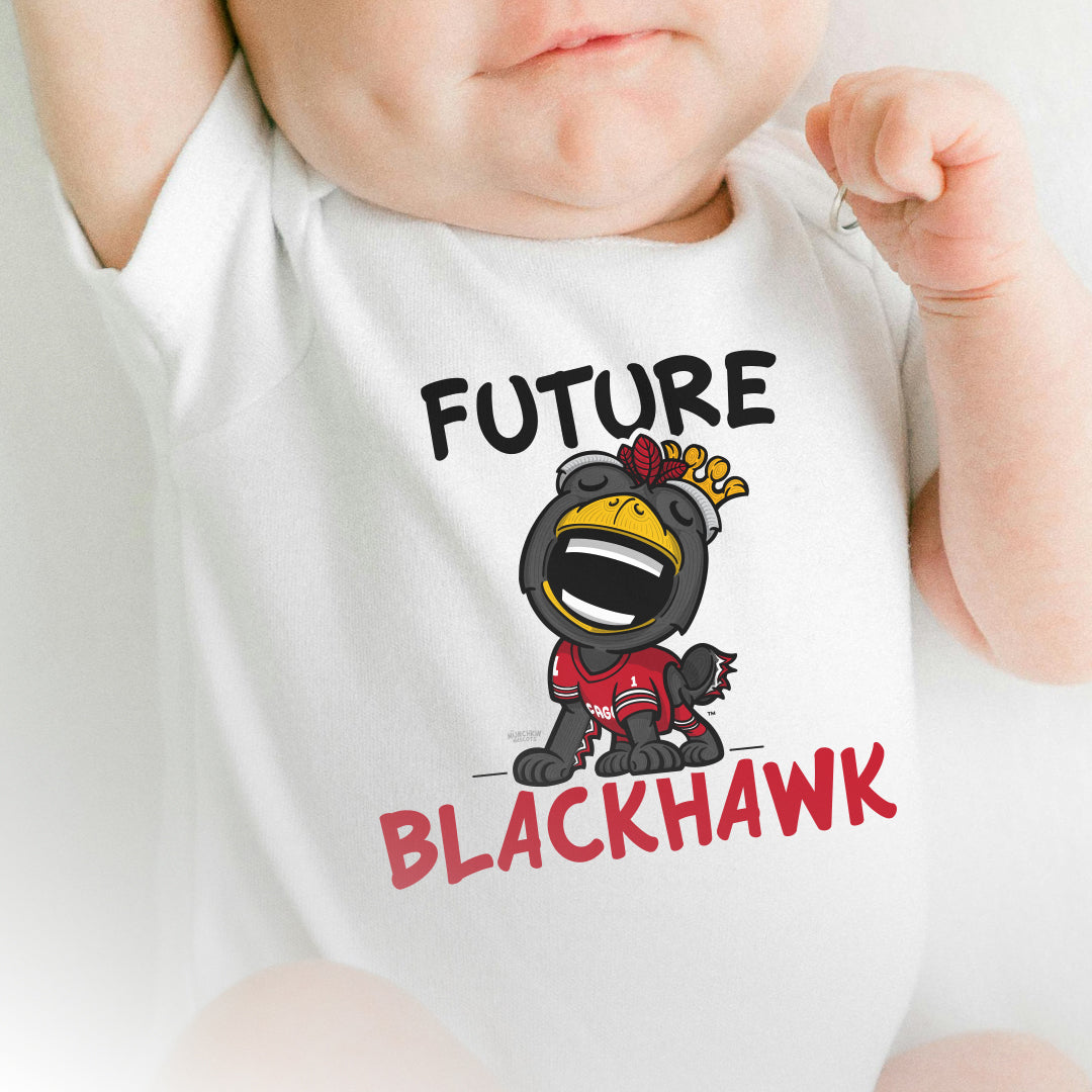 Chicago Hockey Newborn & Infant Lil' Tommy 'Future' Jersey Bodysuit | Hand-Drawn Art | Gifts for Newborns