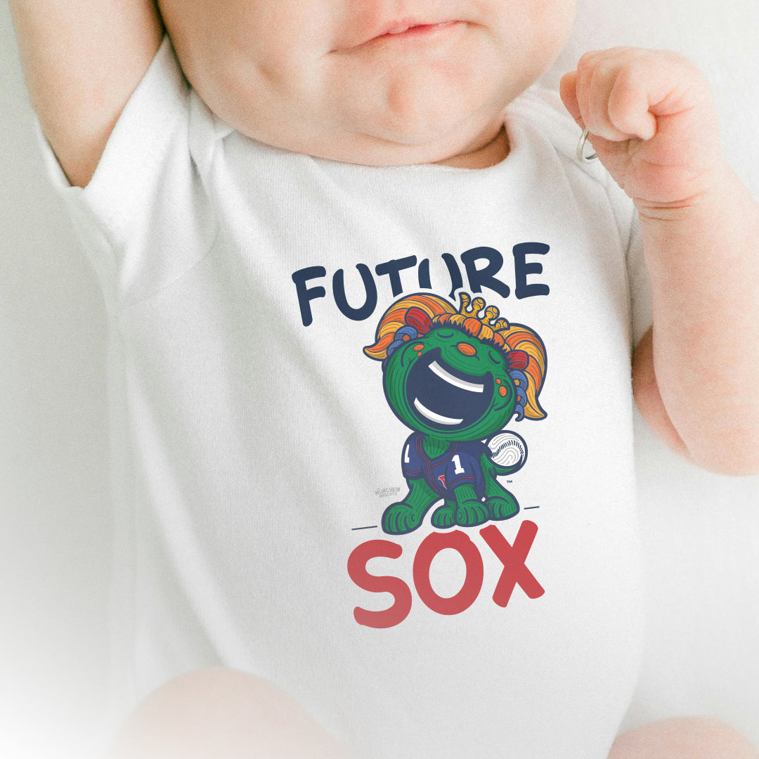 Boston Baseball Newborn & Infant Lil' Miss Tessie 'Future' Jersey Bodysuit | Hand-Drawn Art | Gifts for Newborns