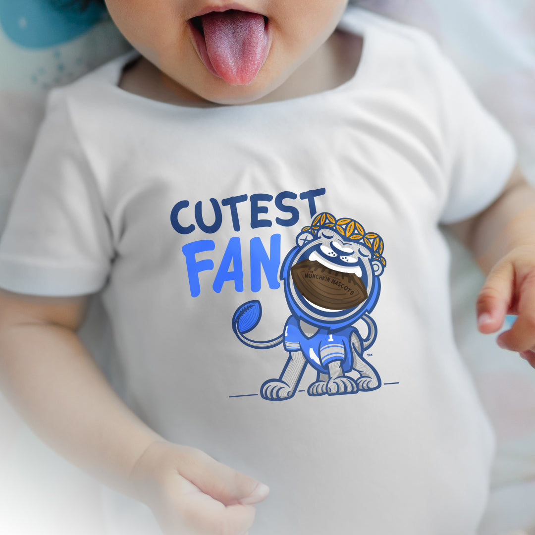Detroit Football Newborn & Infant Lil' Miss Roary 'Cutest Fan' Jersey Bodysuit | Hand-Drawn Art | Gifts for Newborns
