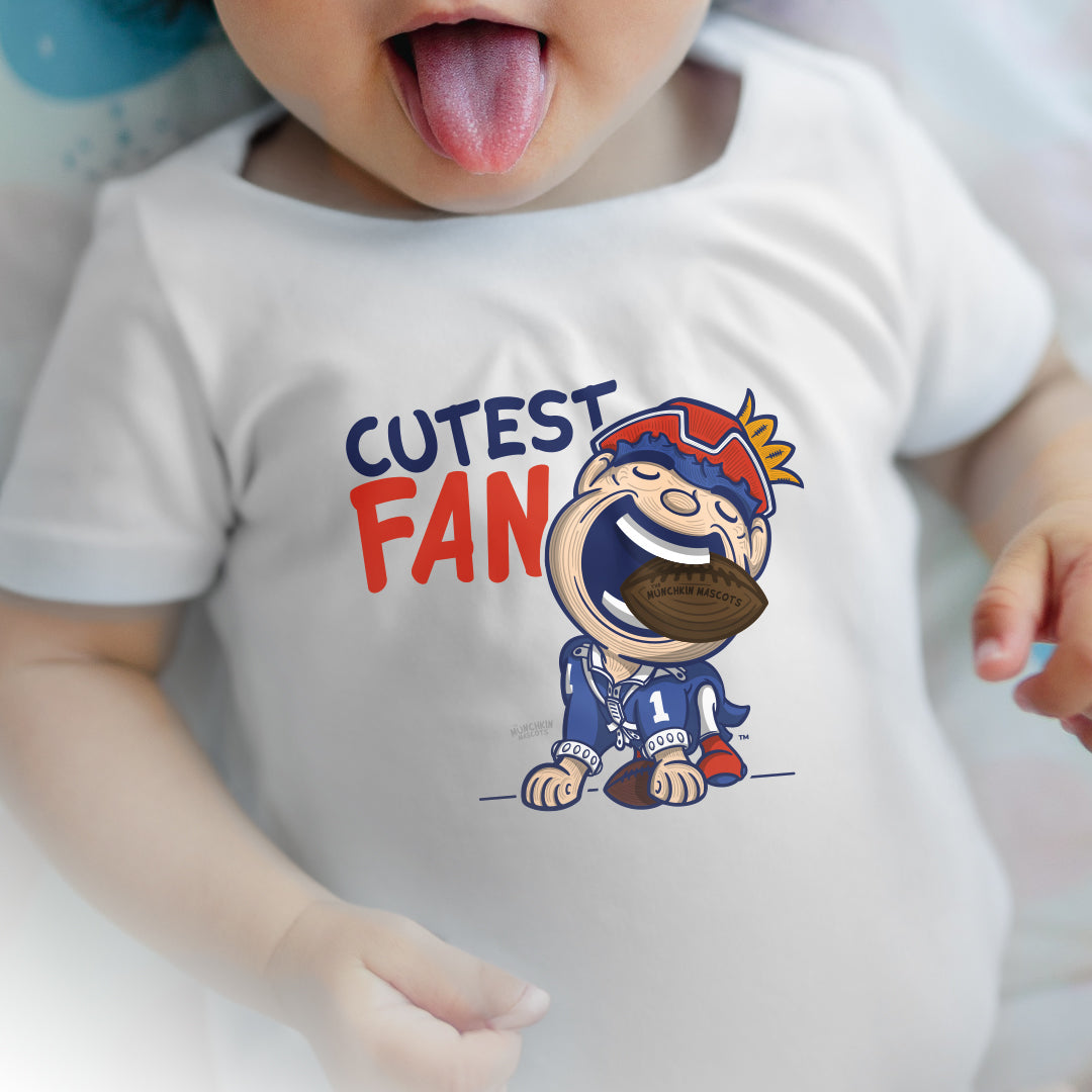 New England Football Newborn & Infant Lil' Pat 'Cutest Fan' Jersey Bodysuit | Hand-Drawn Art | Gifts for Newborns