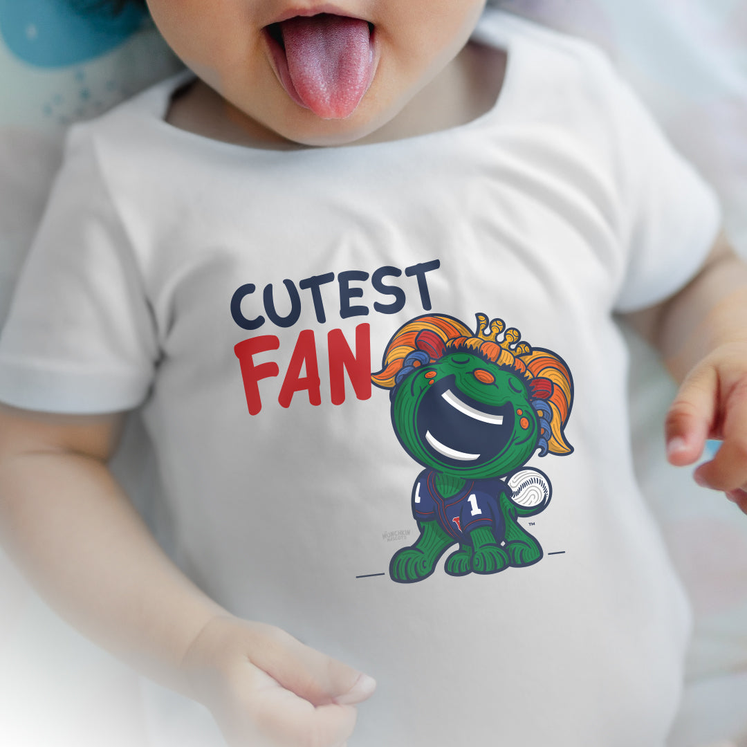 Boston Baseball Newborn & Infant Lil' Miss Tessie 'Cutest Fan' Jersey Bodysuit | Hand-Drawn Art | Gifts for Newborns