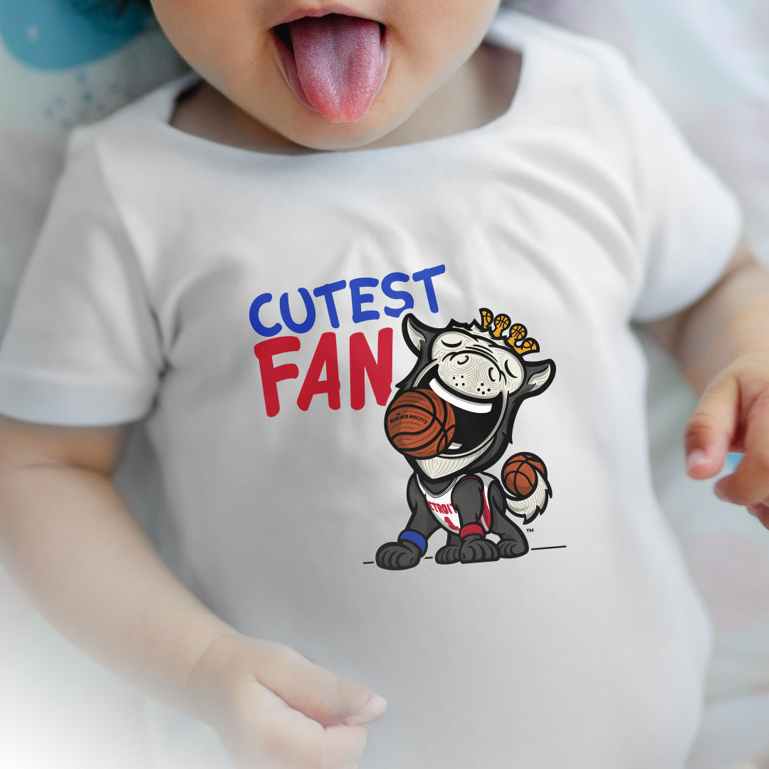 Detroit Basketball Newborn & Infant Lil' Hooper 'Cutest Fan' Jersey Bodysuit | Hand-Drawn Art | Gifts for Newborns