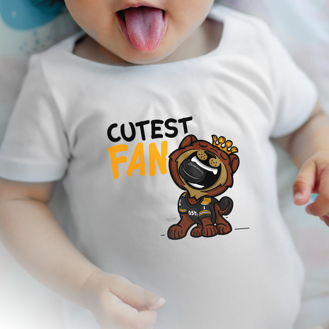 Boston Hockey Newborn & Infant Lil' Blades 'Cutest Fan' Jersey Bodysuit | Hand-Drawn Art | Gifts for Newborns