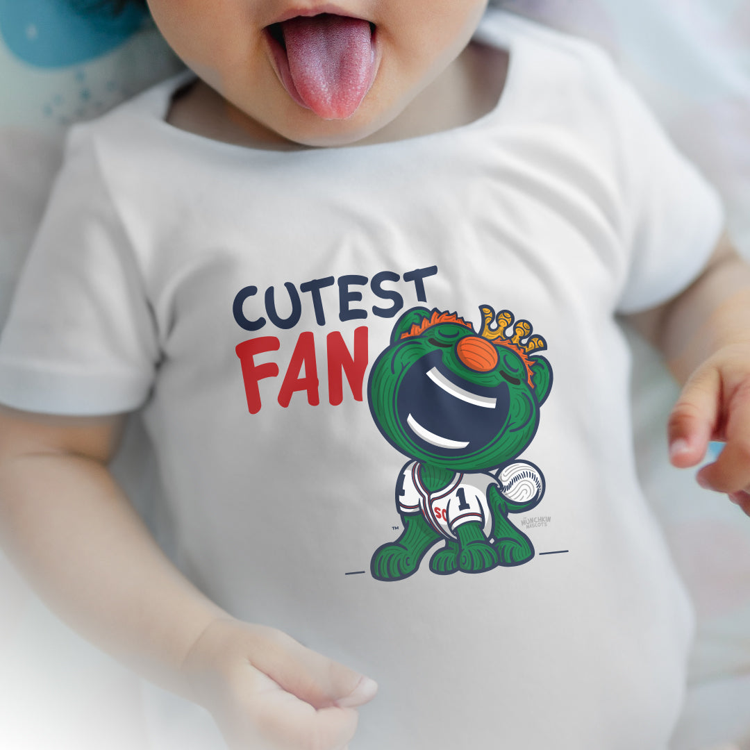 Boston Baseball Newborn & Infant Lil' Wally 'Cutest Fan' Jersey Bodysuit | Hand-Drawn Art | Gifts for Newborns