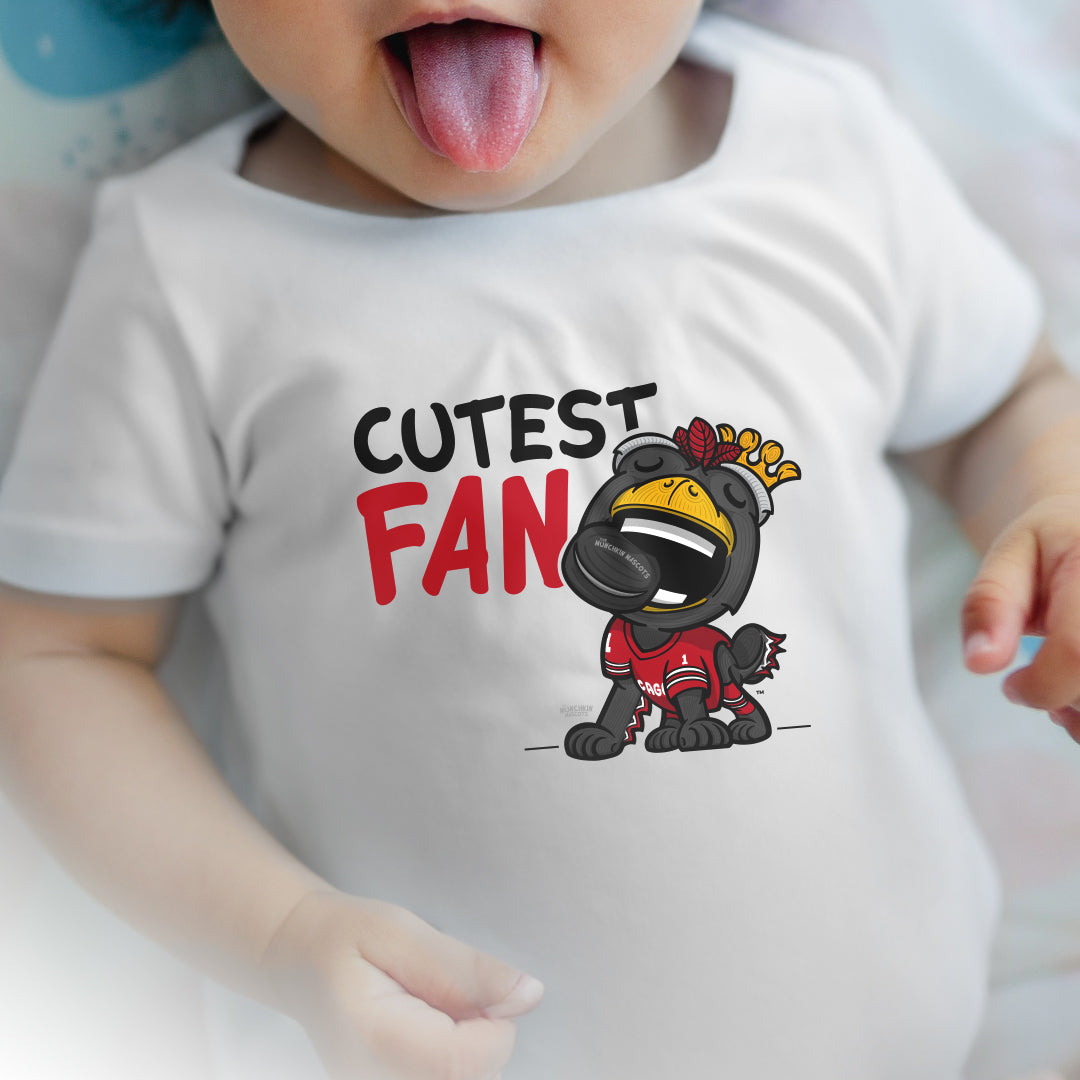 Chicago Hockey Newborn & Infant Lil' Tommy 'Cutest Fan' Jersey Bodysuit | Hand-Drawn Art | Gifts for Newborns