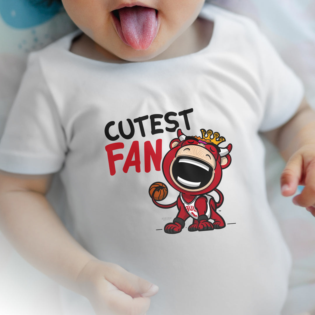 Chicago Basketball Newborn & Infant Lil' Benny 'Cutest Fan' Jersey Bodysuit | Hand-Drawn Art | Gifts for Newborns