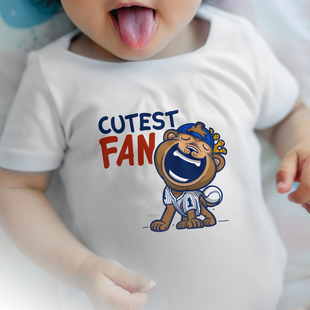 Chicago Baseball Newborn & Infant Lil' Clark 'Cutest Fan' Jersey Bodysuit | Hand-Drawn Art | Gifts for Newborns