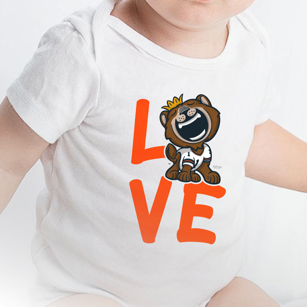 Chicago Football Newborn & Infant Lil' Staley 'LOVE' Jersey Bodysuit | Hand-Drawn Art | Gifts for Newborns