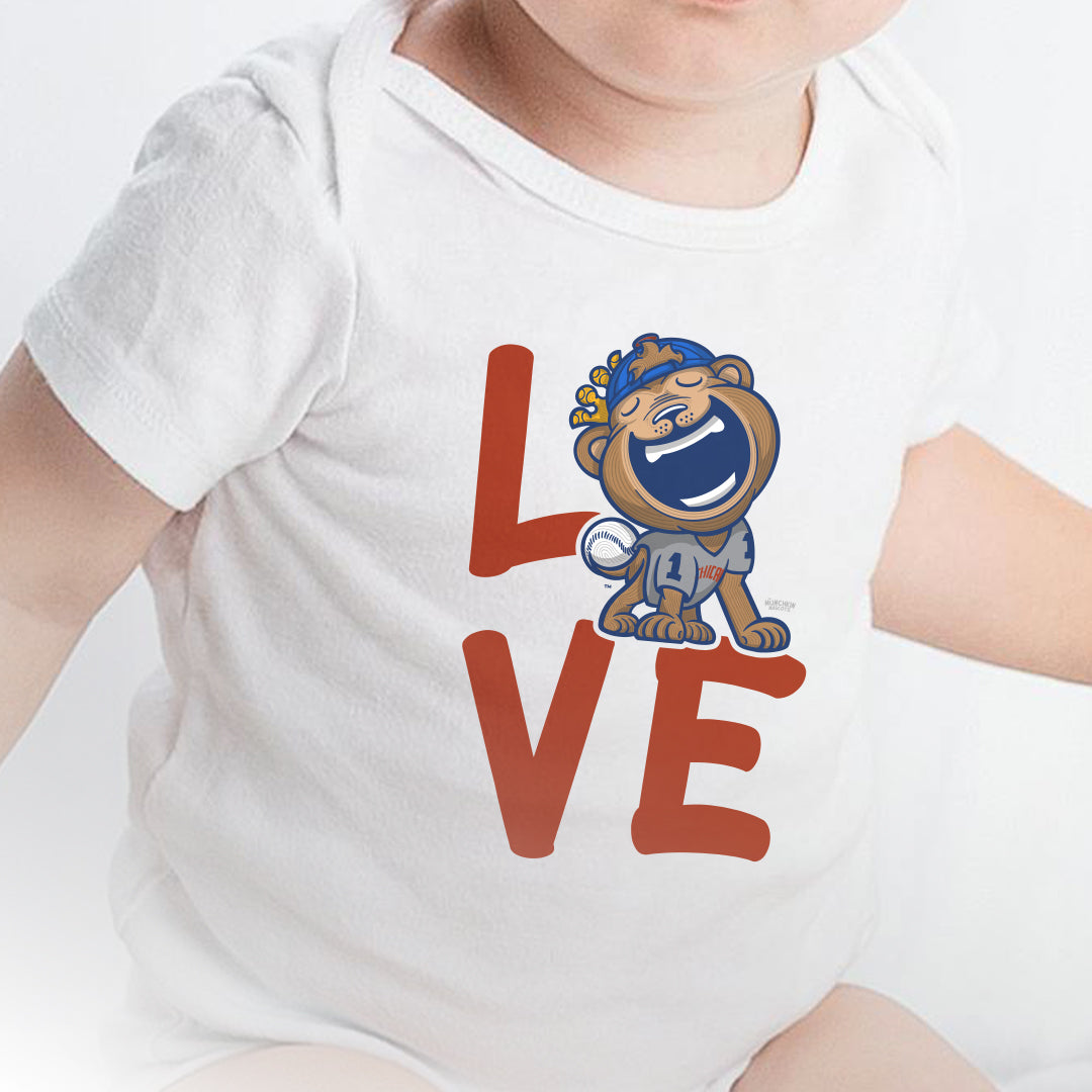 Chicago Baseball Newborn & Infant Lil' Clark 'LOVE' Jersey Bodysuit | Hand-Drawn Art | Gifts for Newborns