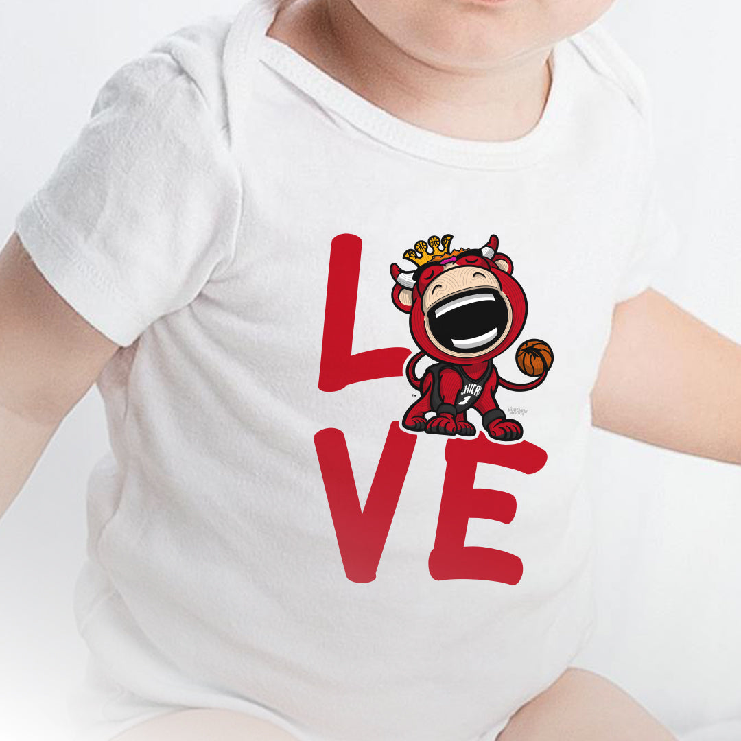 Chicago Basketball Newborn & Infant Lil' Benny 'LOVE' Jersey Bodysuit | Hand-Drawn Art | Gifts for Newborns