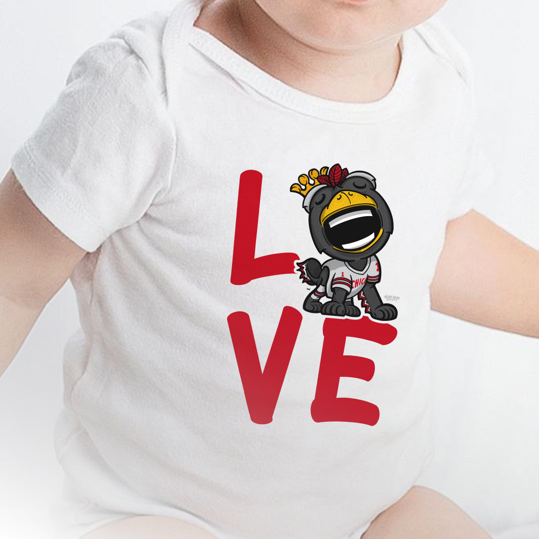 Chicago Hockey Newborn & Infant Lil' Tommy 'LOVE' Jersey Bodysuit | Hand-Drawn Art | Gifts for Newborns