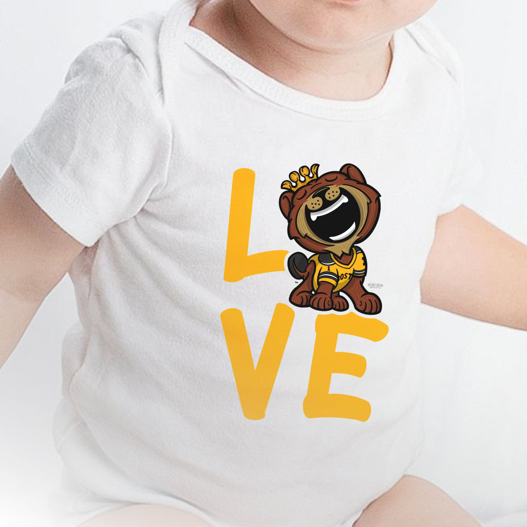 Boston Hockey Newborn & Infant Lil' Blades 'LOVE' Jersey Bodysuit | Hand-Drawn Art | Gifts for Newborns