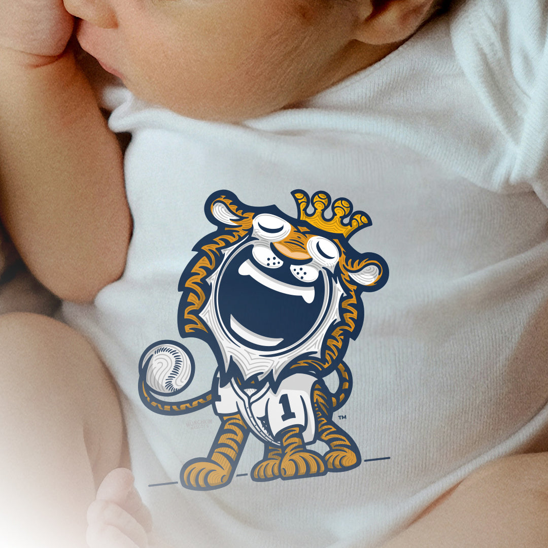 Detroit Baseball Newborn & Infant Lil' Paws 'Munchkin Mascot' Jersey Bodysuit | Hand-Drawn Art | Gifts for Newborns