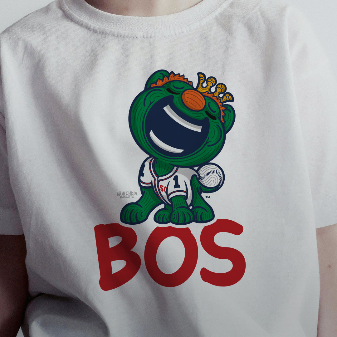 Boston Baseball Toddler Tshirt Lil' Wally 'BOS' | Hand-Drawn Art | Gifts for Kids