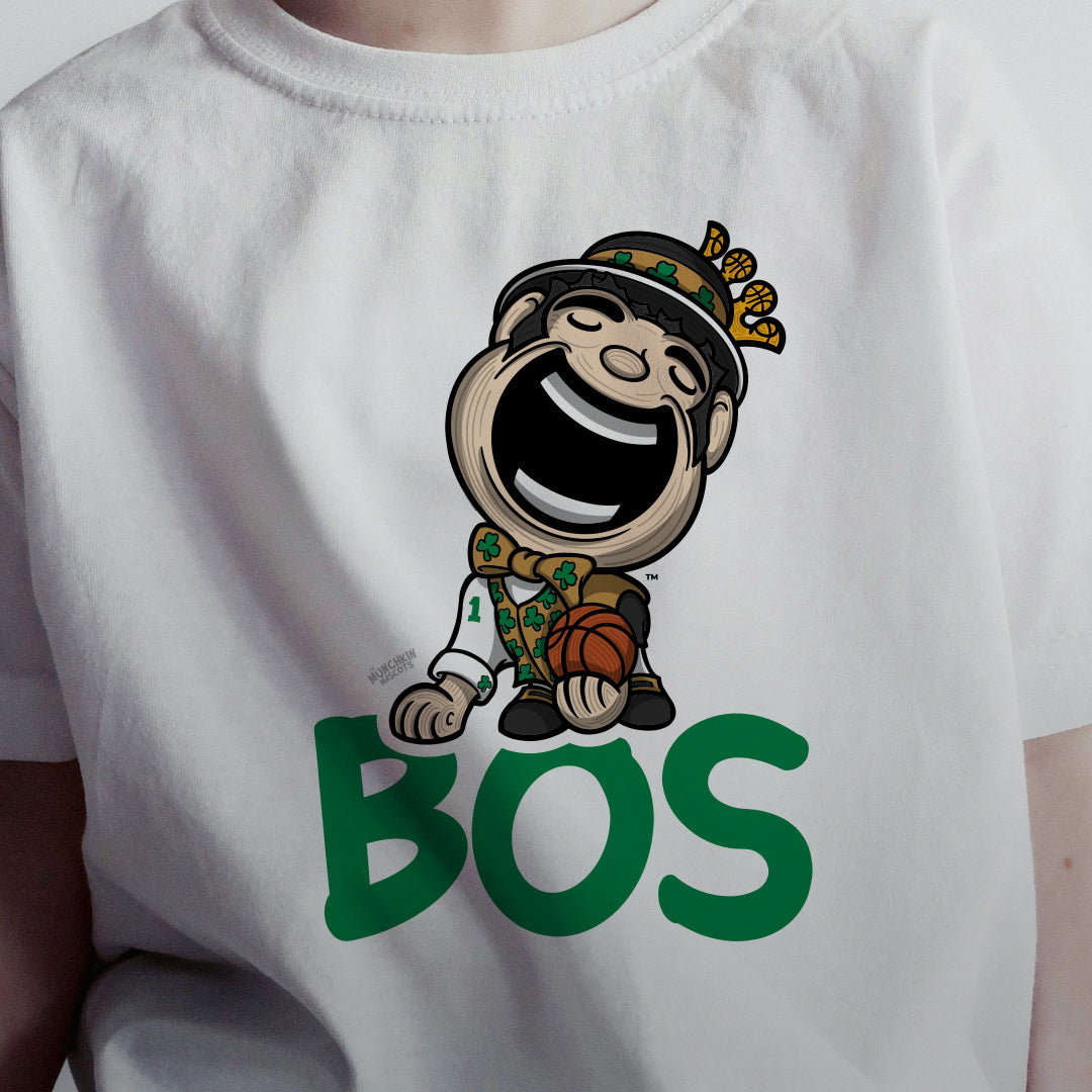 Boston Basketball Toddler Tshirt Lil' Lucky 'BOS' | Hand-Drawn Art | Gifts for Kids
