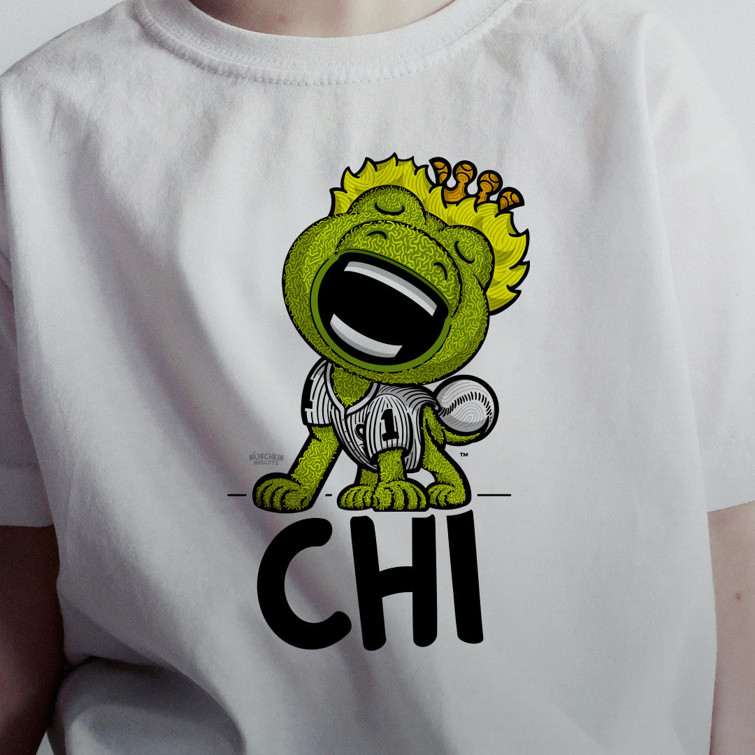 Chicago Baseball Toddler Tshirt Lil' Southpaw 'CHI' | Hand-Drawn Art | Gifts for Kids