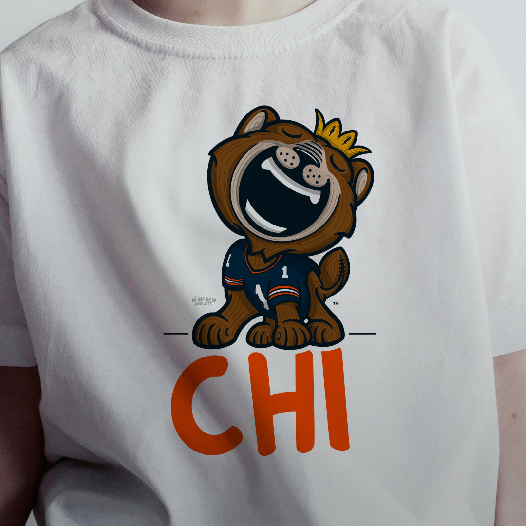 Chicago Football Toddler Tshirt Lil' Staley 'CHI' | Hand-Drawn Art | Gifts for Kids