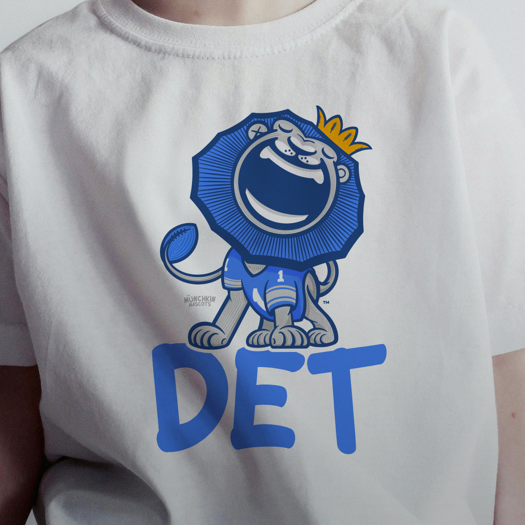 Detroit Football Toddler Tshirt Lil' Roary 'DET' | Hand-Drawn Art | Gifts for Kids