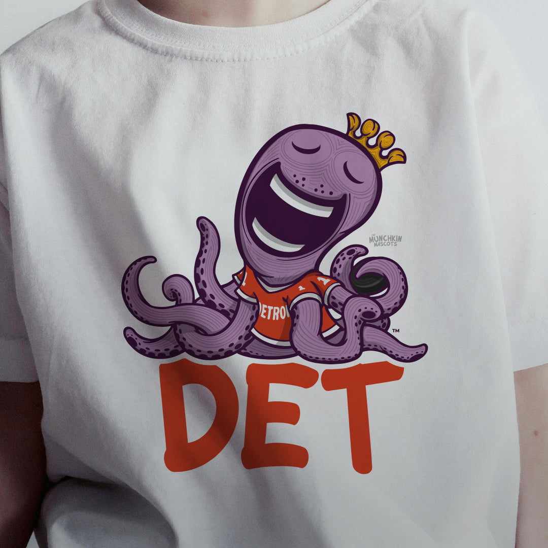 Detroit Hockey Toddler Tshirt Lil' Stanley 'DET' | Hand-Drawn Art | Gifts for Kids