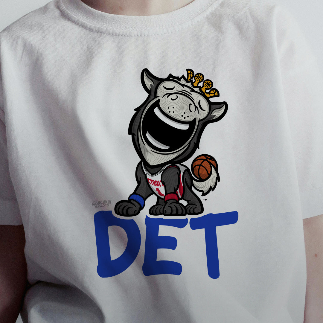Detroit Basketball Toddler Tshirt Lil' Hooper 'DET' | Hand-Drawn Art | Gifts for Kids