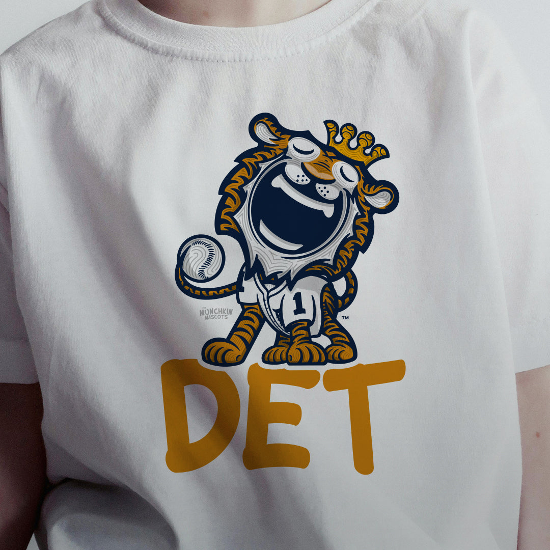 Detroit Baseball Toddler Tshirt Lil' Paws 'DET' | Hand-Drawn Art | Gifts for Kids