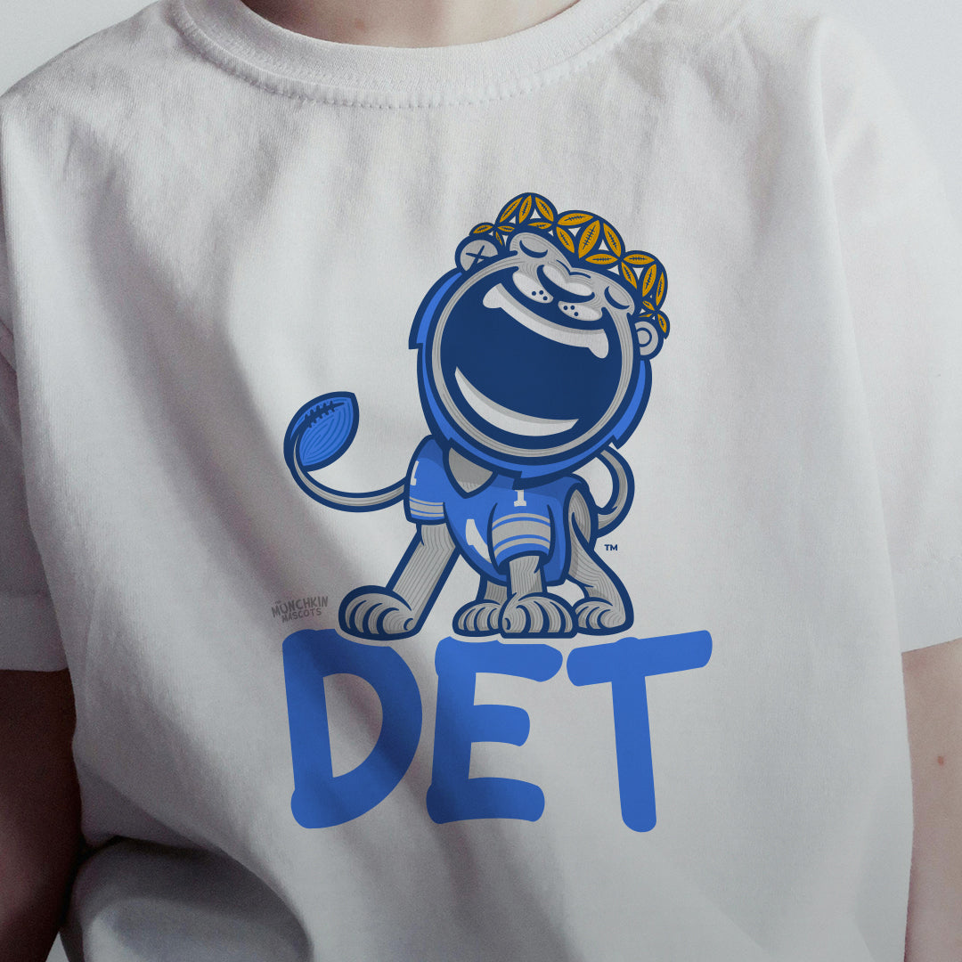 Detroit Football Toddler Tshirt Lil' Miss Roary 'DET' | Hand-Drawn Art | Gifts for Kids