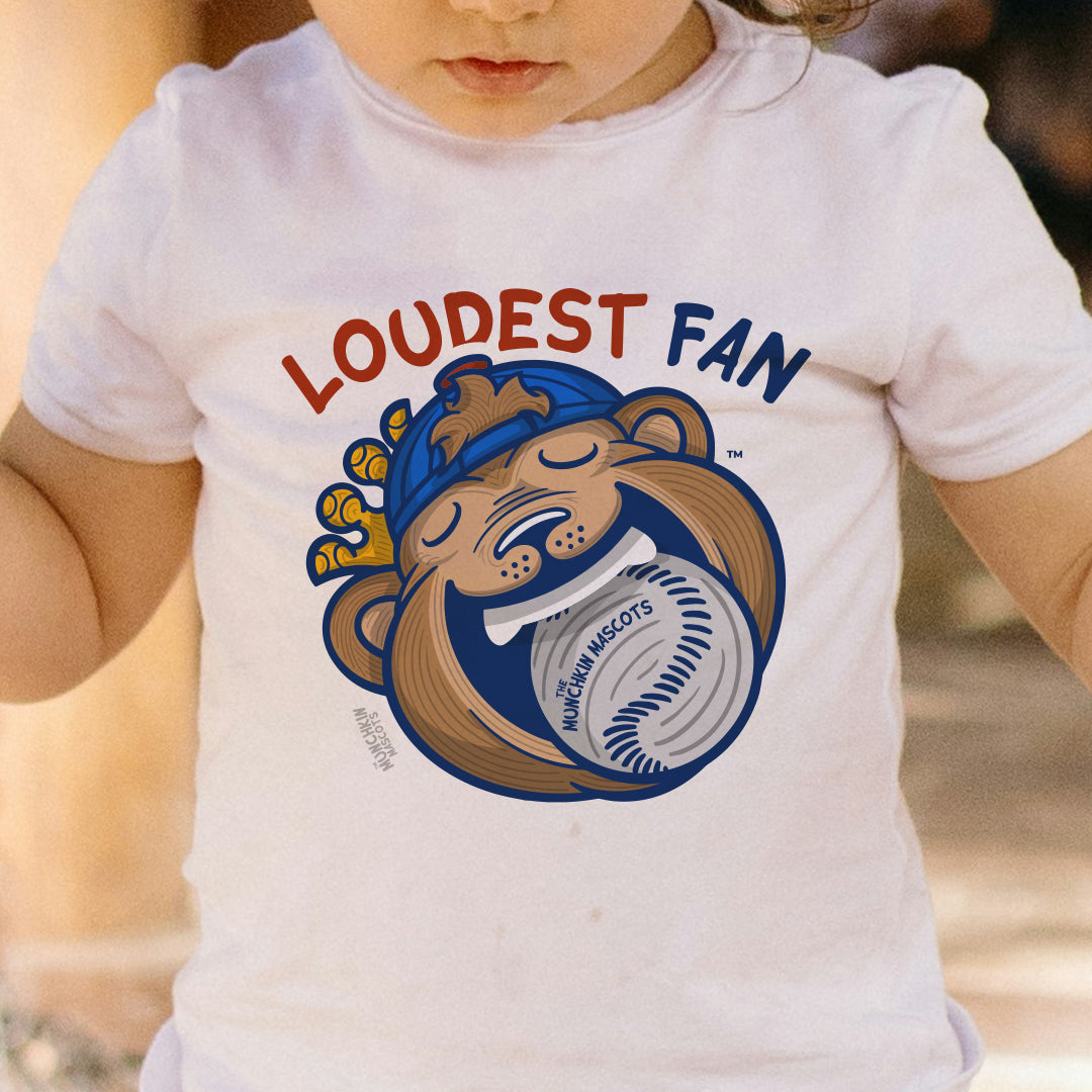 Chicago Baseball Toddler Tshirt Lil' Clark 'Loudest Fan' | Hand-Drawn Art | Gifts for Kids