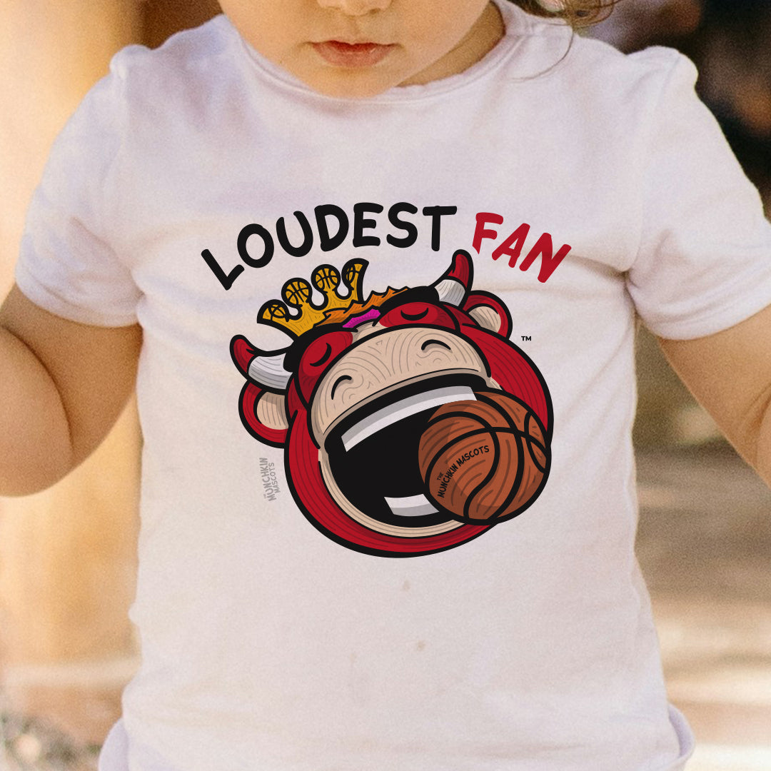 Chicago Basketball Toddler Tshirt Lil' Benny 'Loudest Fan' | Hand-Drawn Art | Gifts for Kids