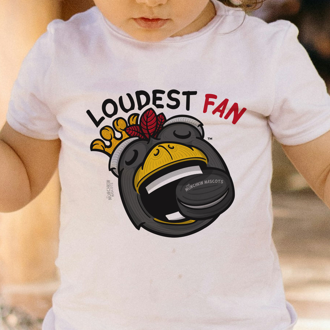Chicago Hockey Toddler Tshirt Lil' Tommy 'Loudest Fan' | Hand-Drawn Art | Gifts for Kids