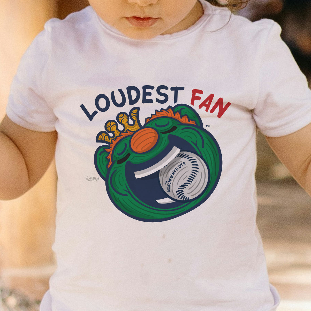 Boston Baseball Toddler Tshirt Lil' Wally 'Loudest Fan' | Hand-Drawn Art | Gifts for Kids