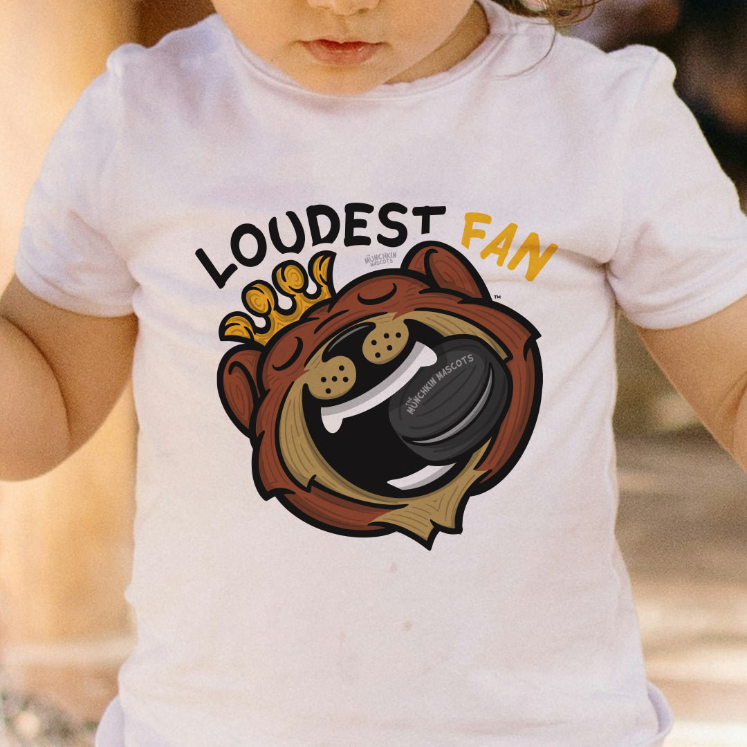 Boston Hockey Toddler Tshirt Lil' Blades 'Loudest Fan' | Hand-Drawn Art | Gifts for Kids