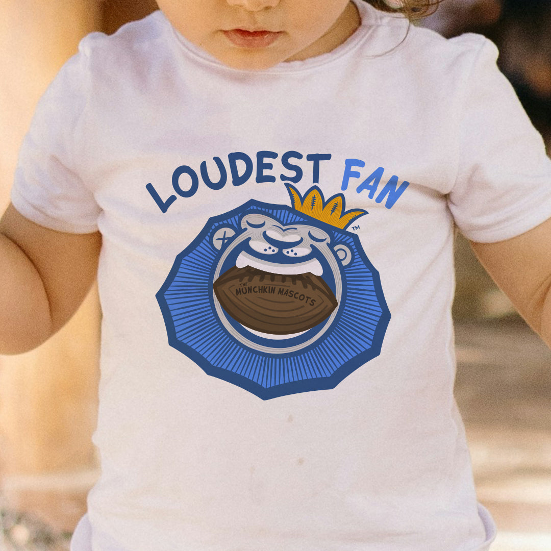 Detroit Football Toddler Tshirt Lil' Roary 'Loudest Fan' | Hand-Drawn Art | Gifts for Kids