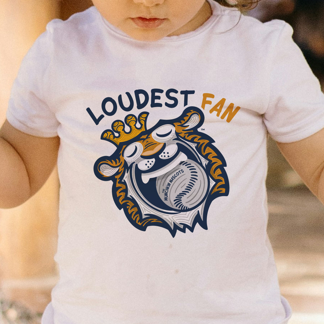 Detroit Baseball Toddler Tshirt Lil' Paws 'Loudest Fan' | Hand-Drawn Art | Gifts for Kids