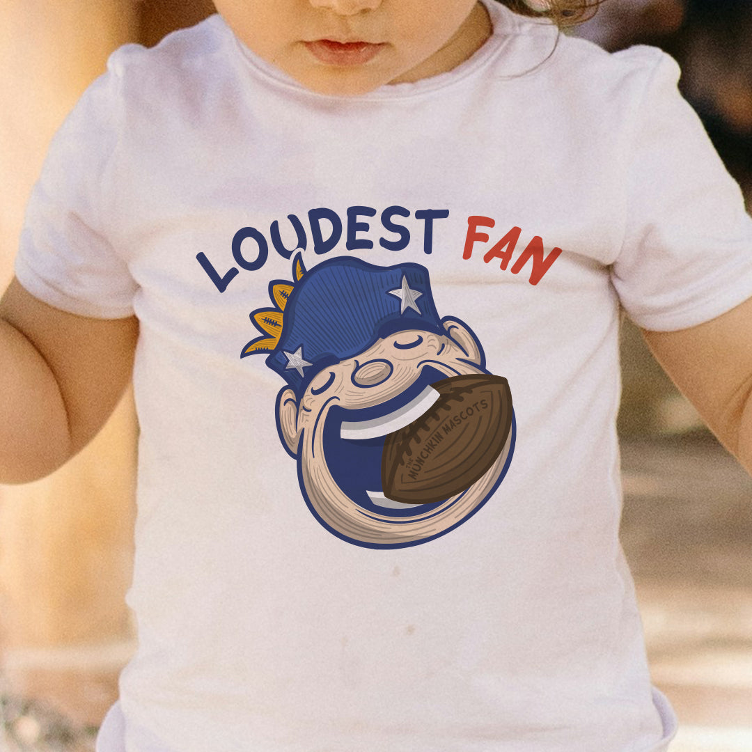 New England Football Toddler Tshirt Lil' Pat 'Loudest Fan' | Hand-Drawn Art | Gifts for Kids