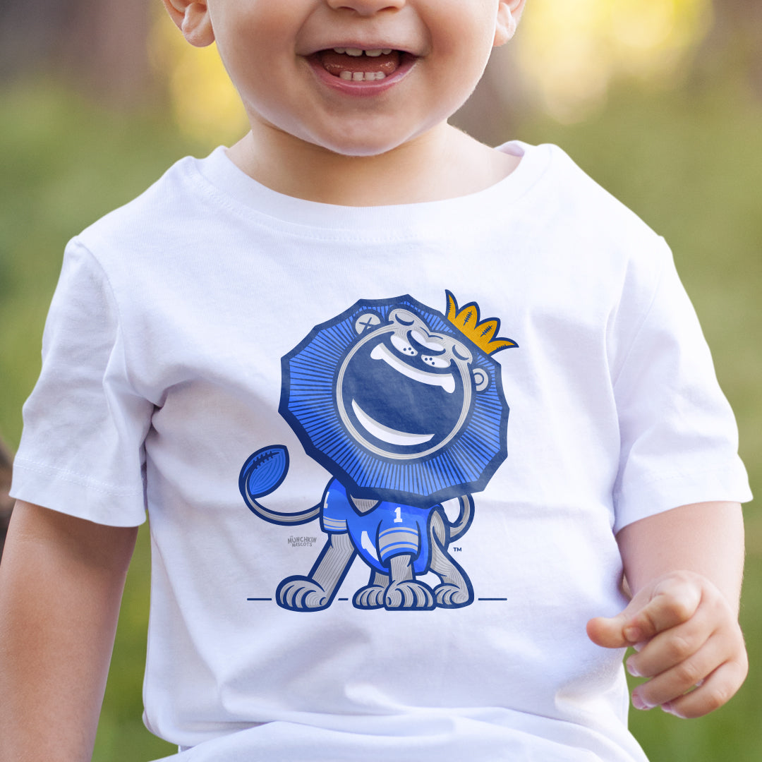 Detroit Football Toddler Tshirt Lil' Roary 'Home/Away Mascot' | Hand-Drawn Art | Gifts for Kids