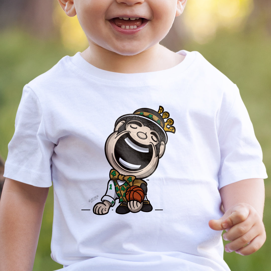 Boston Basketball Toddler Tshirt Lil' Lucky 'Home/Away Mascot' | Hand-Drawn Art | Gifts for Kids