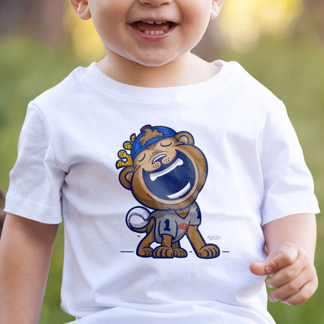 Chicago Baseball Toddler Tshirt Lil' Clark 'Home/Away Mascot' | Hand-Drawn Art | Gifts for Kids