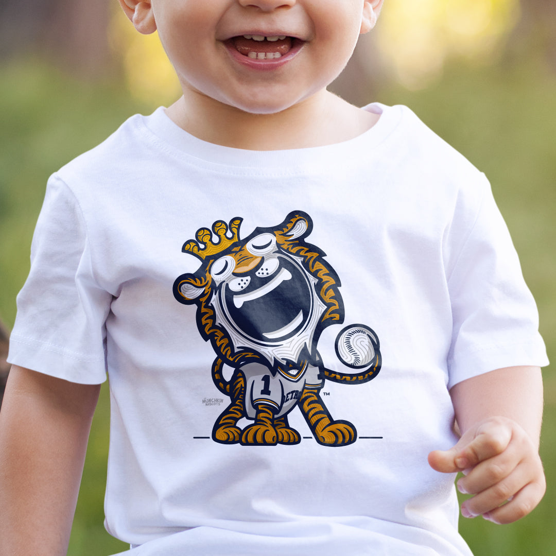 Detroit Baseball Toddler Tshirt Lil' Paws 'Home/Away Mascot' | Hand-Drawn Art | Gifts for Kids