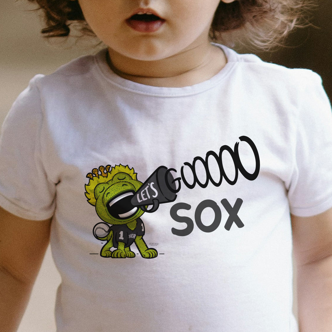 Chicago Baseball Toddler Tshirt Lil' Southpaw 'Let's Go' | Hand-Drawn Art | Gifts for Kids