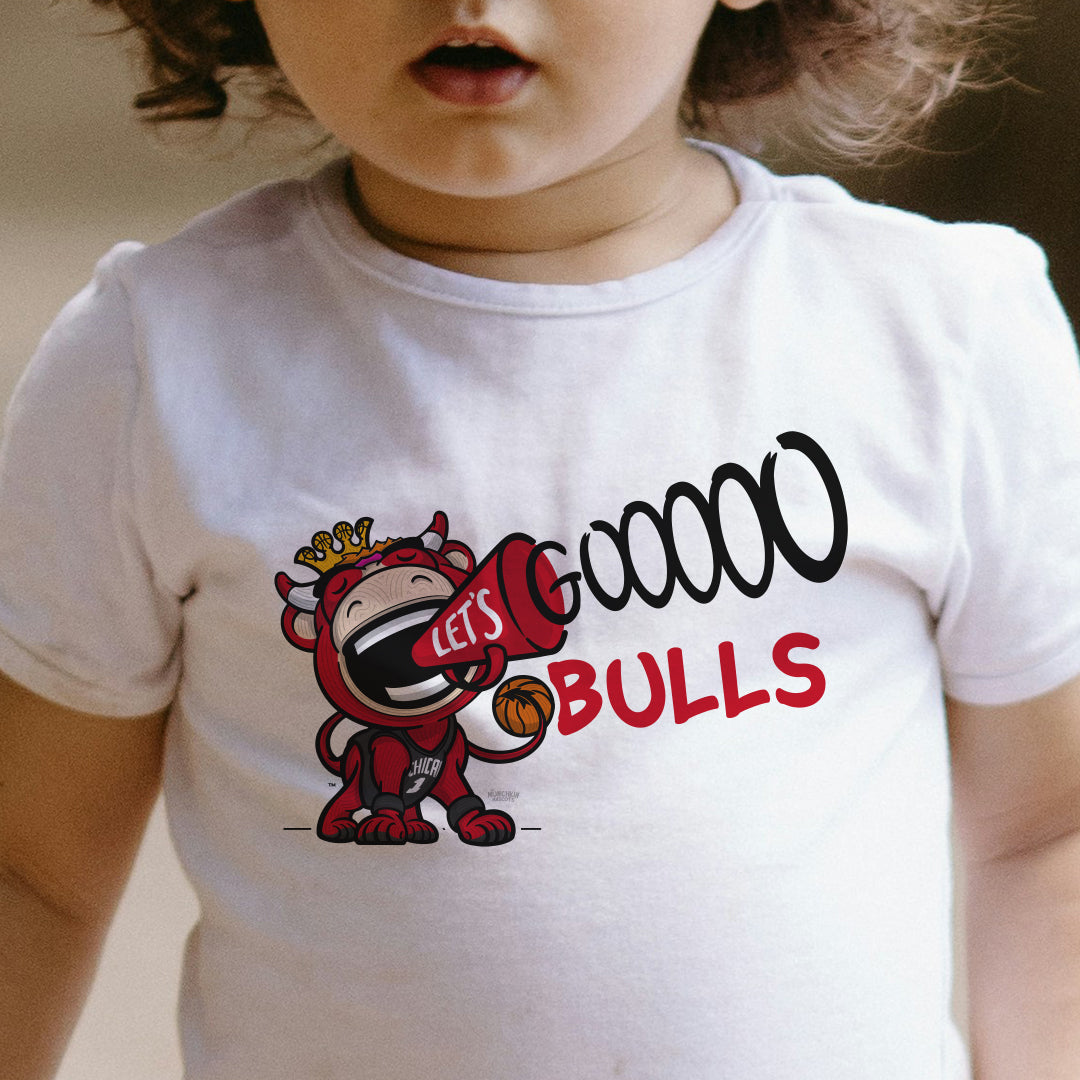 Chicago Basketball Toddler Tshirt Lil' Benny 'Let's Go' | Hand-Drawn Art | Gifts for Kids