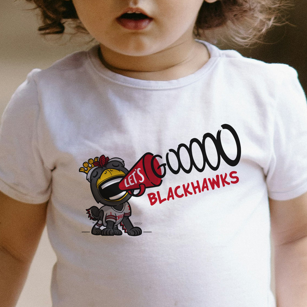 Chicago Hockey Toddler Tshirt Lil' Tommy 'Let's Go' | Hand-Drawn Art | Gifts for Kids