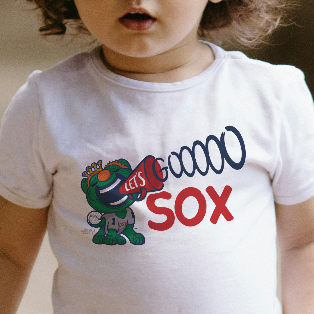 Boston Baseball Toddler Tshirt Lil' Wally 'Let's Go' | Hand-Drawn Art | Gifts for Kids