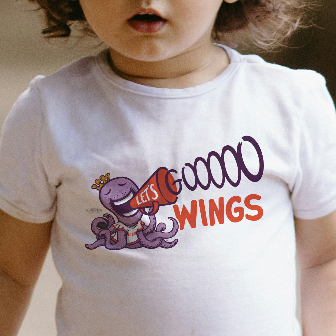 Detroit Hockey Toddler Tshirt Lil' Stanley 'Let's Go' | Hand-Drawn Art | Gifts for Kids