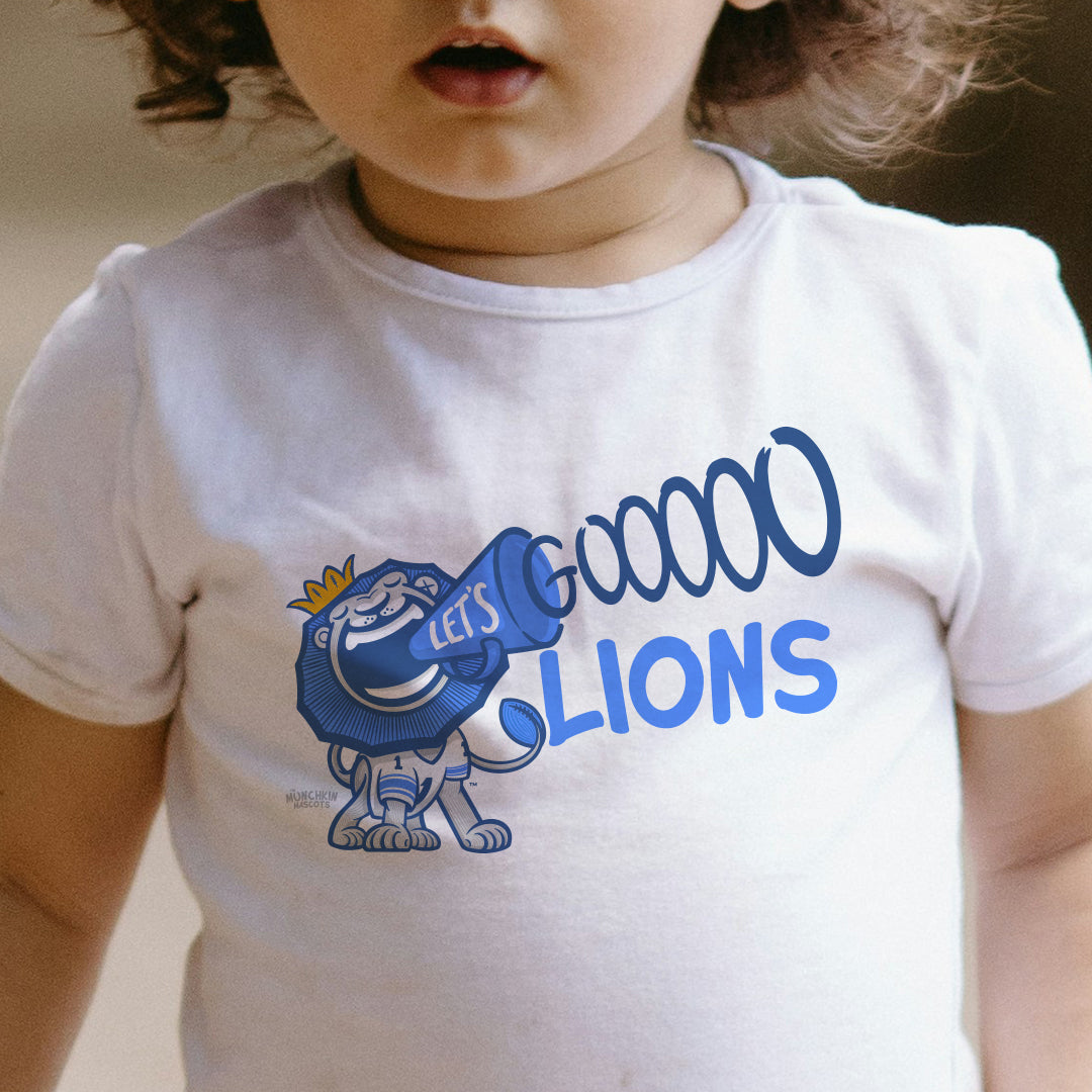 Detroit Football Toddler Tshirt Lil' Roary 'Let's Go' | Hand-Drawn Art | Gifts for Kids