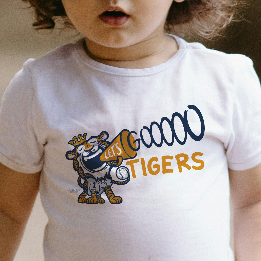 Detroit Baseball Toddler Tshirt Lil' Paws 'Let's Go' | Hand-Drawn Art | Gifts for Kids