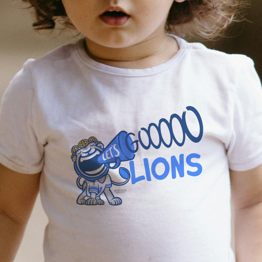 Detroit Football Toddler Tshirt Lil' Miss Roary 'Let's Go' | Hand-Drawn Art | Gifts for Kids