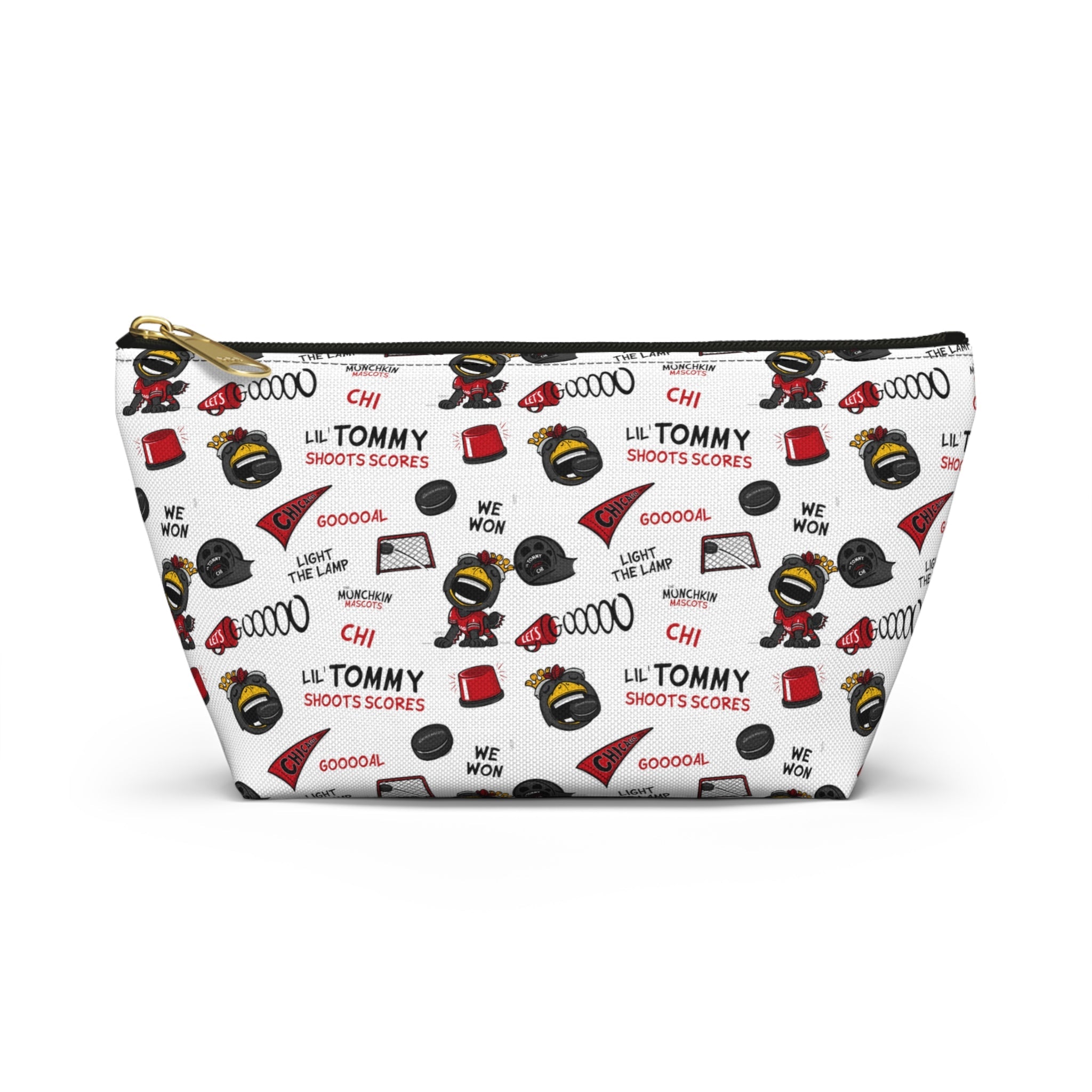 Accessory Pouch w T-bottom - Pattern - Lil' Tommy CHI Hockey Printify