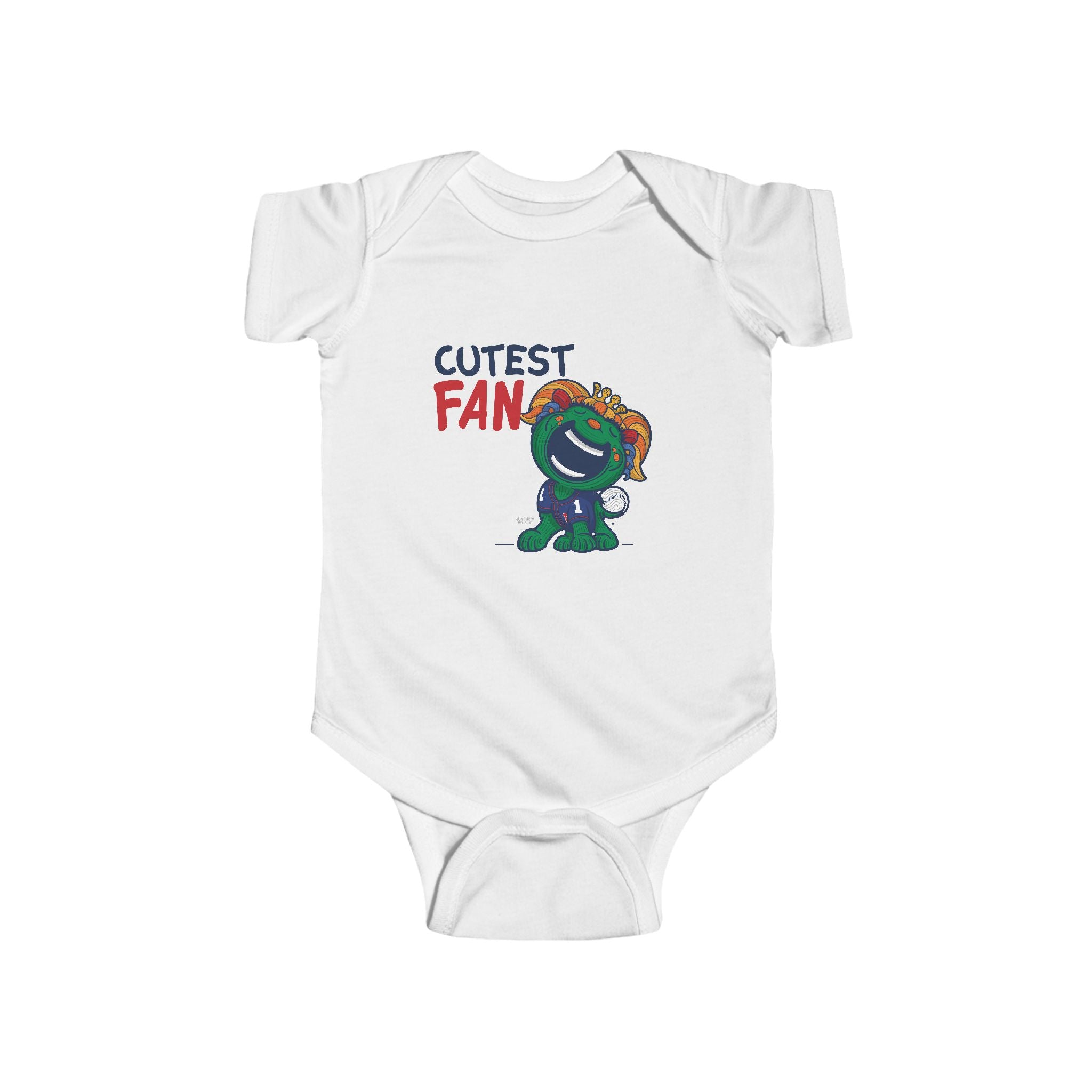 Boston Baseball Newborn & Infant Lil' Miss Tessie 'Cutest Fan' Jersey Bodysuit | Hand-Drawn Art | Gifts for Newborns